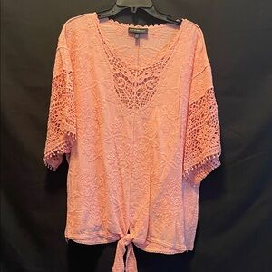 Lane Bryant Coral Lace Blouse